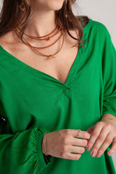 Blusa Ama manga larga cuello en V - Verde Trébol